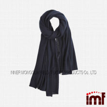 Écharpe en tricot pour femme en cachemire doux authentique noir solide châles
